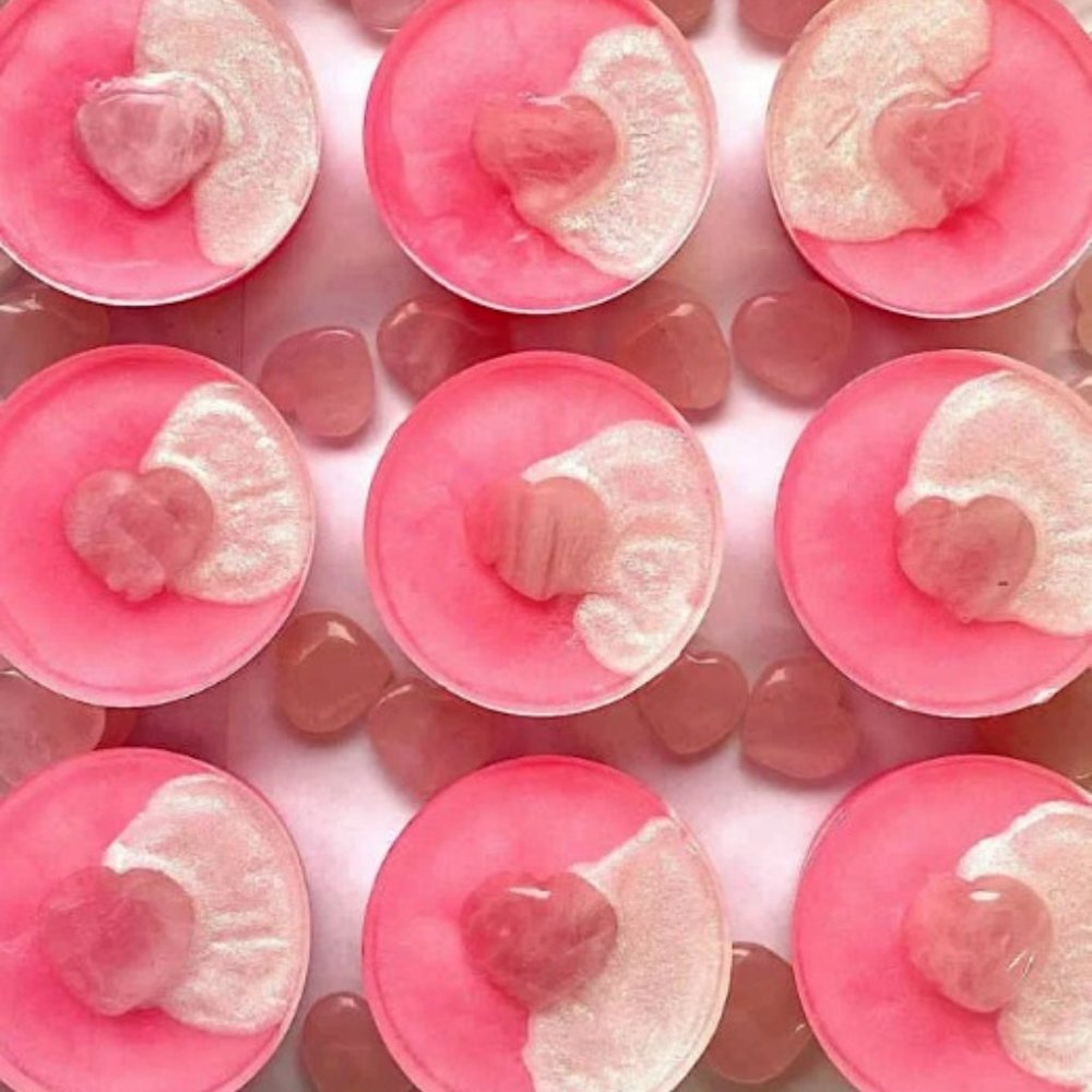 Love Sick Rose Quartz Heart Soap